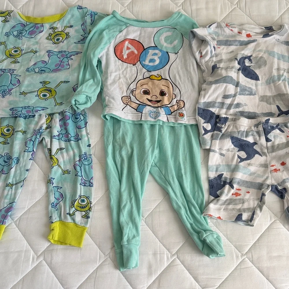 Baby Pajamas bundle size 2T monsters cocomelon sharks